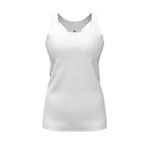 [CUS-DFW-RCBK-PER-WHT-FYS-LOGO2] Racerback Tank Top (Female Youth S, White, Logo 2)