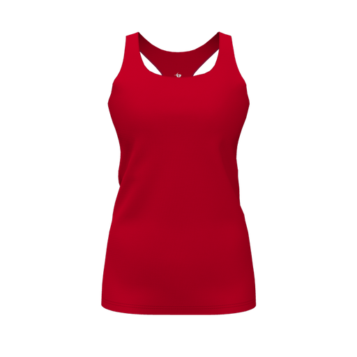 [CUS-DFW-RCBK-PER-RED-FYS-LOGO2] Racerback Tank Top (Female Youth S, Red, Logo 2)