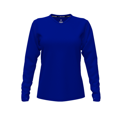 [FTLVCFRY-FYXS-LOGO2] Comfort T-Shirt (Female Youth XS, Royal, V Neck, Logo 2, Long Sleeve)