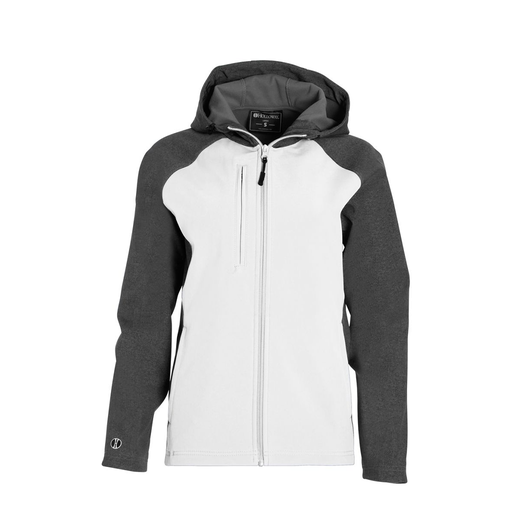 [229357.H04.XS-LOGO2] Soft Shell Full Zip Jacket - Womens (Female Adult XS, White, Logo 2)