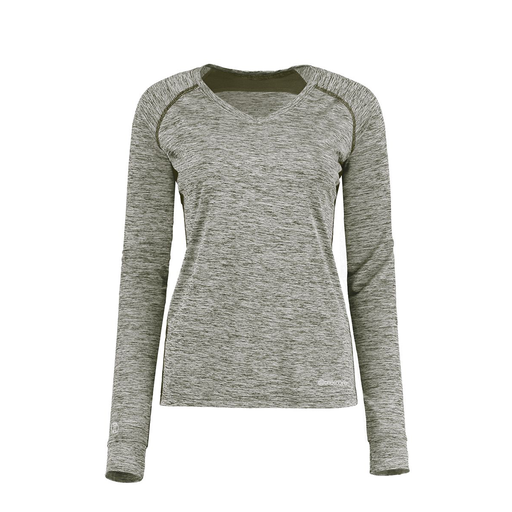 [222770.K94.XS-LOGO3] Ladies Electric Long Sleeve Shirt (Female Adult XS, Gray, Logo 3)