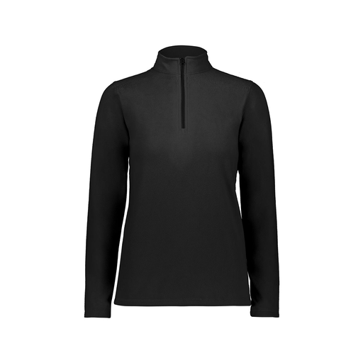 [6864.080.XS-LOGO1] Ladies MicroFleece 1/4 Zip Pullover (Female Adult XS, Black, Logo 1)