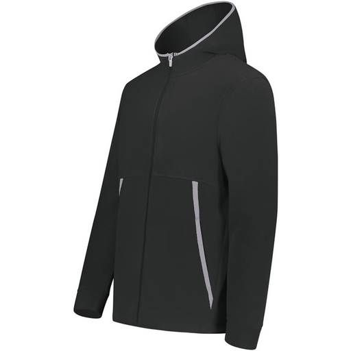 [6859.080.XS-LOGO3] Youth Chill Full Zip Fleece (Youth XS, Black, Logo 3)