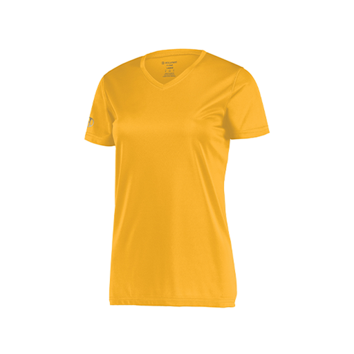 [222820.023.S-LOGO2] Ladies Movement Dri Fit Shirt (Female Adult S, Athletic Gold, Logo 2)