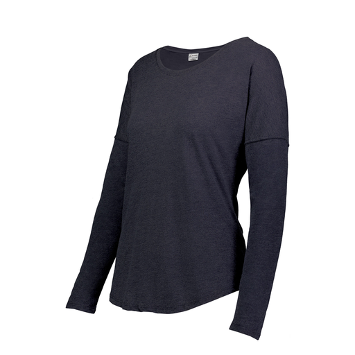 [3077.72N.XS-LOGO1] Ladies LS Ultra-blend T-Shirt (Female Adult XS, Navy, Logo 1)