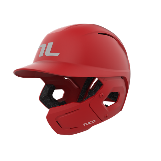 [34100023M03203] Potenza Batting Helmet with Jaw Flap (XS/S, Matte Scarlet, Right-Handed)